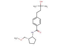 4-(3-hydroxy-3-methylbutyl)-N-[(1R*,2S*)-2-(methoxymethyl)cyclopentyl]benzamide