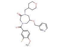 4-(3-fluoro-4-methoxybenzoyl)-6-(3-pyridinylmethoxy)-1-(tetrahydro-2H-pyran-4-ylmethyl)-1,4-diazepan-2-one