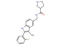 N-{[2-(2-fluorophenyl)-3-methyl-1H-indol-5-yl]methyl}-3-pyrrolidinecarboxamide hydrochloride