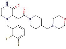 4-(2,3-difluorobenzyl)-3-{2-[4-(4-morpholinylmethyl)-1-piperidinyl]-2-oxoethyl}-2-piperazinone