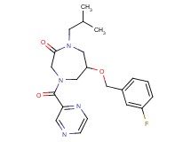 6-[(3-fluorobenzyl)oxy]-1-isobutyl-4-(2-pyrazinylcarbonyl)-1,4-diazepan-2-one