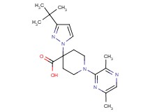 4-(3-tert-butyl-1H-pyrazol-1-yl)-1-(3,6-dimethylpyrazin-2-yl)piperidine-4-carboxylic acid