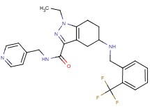 1-ethyl-N-(4-pyridinylmethyl)-5-{[2-(trifluoromethyl)benzyl]amino}-4,5,6,7-tetrahydro-1H-indazole-3-carboxamide