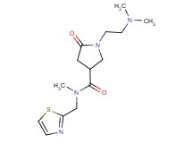1-[2-(dimethylamino)ethyl]-N-methyl-5-oxo-N-(1,3-thiazol-2-ylmethyl)-3-pyrrolidinecarboxamide