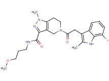 5-[(7-fluoro-2-methyl-1H-indol-3-yl)acetyl]-N-(3-methoxypropyl)-1-methyl-4,5,6,7-tetrahydro-1H-pyrazolo[4,3-c]pyridine-3-carboxamide