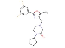 1-cyclopentyl-4-{[2-(3,5-difluorophenyl)-5-methyl-1,3-oxazol-4-yl]methyl}-2-piperazinone