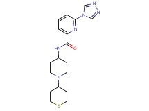 N-[1-(tetrahydro-2H-thiopyran-4-yl)piperidin-4-yl]-6-(4H-1,2,4-triazol-4-yl)pyridine-2-carboxamide