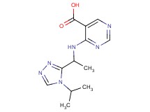4-{[1-(4-isopropyl-4H-1,2,4-triazol-3-yl)ethyl]amino}pyrimidine-5-carboxylic acid