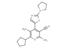 2-amino-6-cyclopentyl-5-methyl-4-(2-pyrrolidin-1-yl-1,3-thiazol-5-yl)nicotinonitrile
