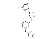 3-{[4-(3,5-difluorophenyl)-1H-1,2,3-triazol-1-yl]methyl}-1-(1H-imidazol-2-ylmethyl)piperidine bis(trifluoroacetate)