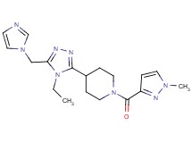 4-[4-ethyl-5-(1H-imidazol-1-ylmethyl)-4H-1,2,4-triazol-3-yl]-1-[(1-methyl-1H-pyrazol-3-yl)carbonyl]piperidine