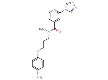 N-methyl-N-{3-[(4-methylphenyl)thio]propyl}-2-(4H-1,2,4-triazol-4-yl)isonicotinamide