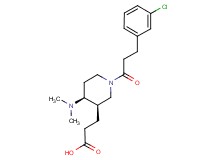 3-[(3R*,4S*)-1-[3-(3-chlorophenyl)propanoyl]-4-(dimethylamino)piperidin-3-yl]propanoic acid