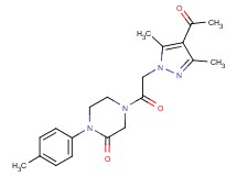 4-[(4-acetyl-3,5-dimethyl-1H-pyrazol-1-yl)acetyl]-1-(4-methylphenyl)-2-piperazinone