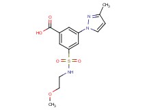 3-{[(2-methoxyethyl)amino]sulfonyl}-5-(3-methyl-1H-pyrazol-1-yl)benzoic acid
