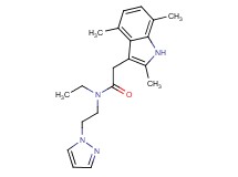 N-ethyl-N-[2-(1H-pyrazol-1-yl)ethyl]-2-(2,4,7-trimethyl-1H-indol-3-yl)acetamide