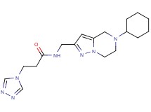 N-[(5-cyclohexyl-4,5,6,7-tetrahydropyrazolo[1,5-a]pyrazin-2-yl)methyl]-3-(4H-1,2,4-triazol-4-yl)propanamide