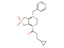 (4aS*,7aR*)-1-(3-cyclopropylpropanoyl)-4-(4-pyridinylmethyl)octahydrothieno[3,4-b]pyrazine 6,6-dioxide
