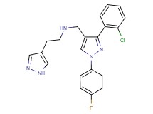 N-{[3-(2-chlorophenyl)-1-(4-fluorophenyl)-1H-pyrazol-4-yl]methyl}-2-(1H-pyrazol-4-yl)ethanamine