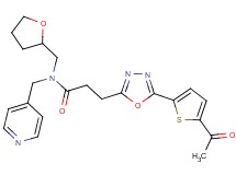 3-[5-(5-acetyl-2-thienyl)-1,3,4-oxadiazol-2-yl]-N-(4-pyridinylmethyl)-N-(tetrahydro-2-furanylmethyl)propanamide