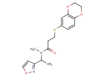 3-(2,3-dihydro-1,4-benzodioxin-6-ylthio)-N-(1-isoxazol-3-ylethyl)-N-methylpropanamide