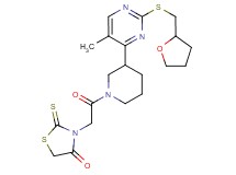 3-[2-(3-{5-methyl-2-[(tetrahydro-2-furanylmethyl)thio]-4-pyrimidinyl}-1-piperidinyl)-2-oxoethyl]-2-thioxo-1,3-thiazolidin-4-one