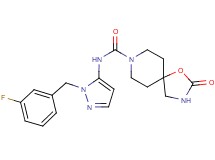 N-[1-(3-fluorobenzyl)-1H-pyrazol-5-yl]-2-oxo-1-oxa-3,8-diazaspiro[4.5]decane-8-carboxamide