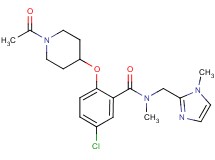 2-[(1-acetyl-4-piperidinyl)oxy]-5-chloro-N-methyl-N-[(1-methyl-1H-imidazol-2-yl)methyl]benzamide