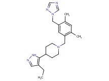1-[2,4-dimethyl-5-(1H-1,2,4-triazol-1-ylmethyl)benzyl]-4-(4-ethyl-1H-pyrazol-5-yl)piperidine