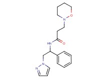 3-(1,2-oxazinan-2-yl)-N-[1-phenyl-2-(1H-pyrazol-1-yl)ethyl]propanamide