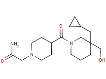 2-(4-{[3-(cyclopropylmethyl)-3-(hydroxymethyl)-1-piperidinyl]carbonyl}-1-piperidinyl)acetamide