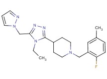 4-[4-ethyl-5-(1H-pyrazol-1-ylmethyl)-4H-1,2,4-triazol-3-yl]-1-(2-fluoro-5-methylbenzyl)piperidine