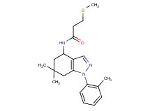 N-[6,6-dimethyl-1-(2-methylphenyl)-4,5,6,7-tetrahydro-1H-indazol-4-yl]-3-(methylthio)propanamide