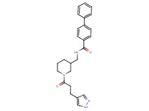 N-({1-[3-(1H-pyrazol-4-yl)propanoyl]-3-piperidinyl}methyl)-4-biphenylcarboxamide