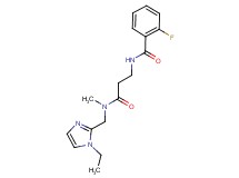 N-{3-[[(1-ethyl-1H-imidazol-2-yl)methyl](methyl)amino]-3-oxopropyl}-2-fluorobenzamide