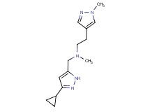 N-[(3-cyclopropyl-1H-pyrazol-5-yl)methyl]-N-methyl-2-(1-methyl-1H-pyrazol-4-yl)ethanamine