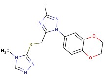 1-(2,3-dihydro-1,4-benzodioxin-6-yl)-5-{[(4-methyl-4H-1,2,4-triazol-3-yl)thio]methyl}-1H-1,2,4-triazole