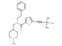 5-(3-hydroxy-3-methyl-1-butyn-1-yl)-N-[(1-methyl-4-piperidinyl)methyl]-N-(2-phenylethyl)-2-furamide