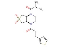 (4aR*,7aS*)-1-isobutyryl-4-[3-(3-thienyl)propanoyl]octahydrothieno[3,4-b]pyrazine 6,6-dioxide