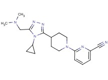 6-(4-{4-cyclopropyl-5-[(dimethylamino)methyl]-4H-1,2,4-triazol-3-yl}piperidin-1-yl)pyridine-2-carbonitrile