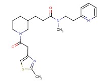 N-methyl-3-{1-[(2-methyl-1,3-thiazol-4-yl)acetyl]-3-piperidinyl}-N-[2-(2-pyridinyl)ethyl]propanamide