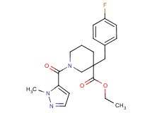 ethyl 3-(4-fluorobenzyl)-1-[(1-methyl-1H-pyrazol-5-yl)carbonyl]-3-piperidinecarboxylate