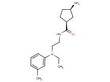 (1S*,3R*)-3-amino-N-{2-[ethyl(3-methylphenyl)amino]ethyl}cyclopentanecarboxamide