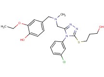 4-{[({4-(3-chlorophenyl)-5-[(3-hydroxypropyl)thio]-4H-1,2,4-triazol-3-yl}methyl)(methyl)amino]methyl}-2-ethoxyphenol
