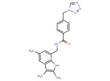 4-(1H-tetrazol-1-ylmethyl)-N-[(2,3,5-trimethyl-1H-indol-7-yl)methyl]benzamide