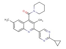 2-(2-cyclopropylpyrimidin-5-yl)-3,6-dimethyl-4-(piperidin-1-ylcarbonyl)quinoline