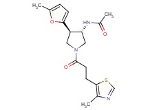 N-{(3S*,4R*)-4-(5-methyl-2-furyl)-1-[3-(4-methyl-1,3-thiazol-5-yl)propanoyl]-3-pyrrolidinyl}acetamide
