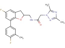 2-(3,5-dimethyl-1H-1,2,4-triazol-1-yl)-N-{[5-fluoro-7-(4-fluoro-3-methylphenyl)-2,3-dihydro-1-benzofuran-2-yl]methyl}acetamide