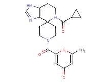 2-{[5-(cyclopropylcarbonyl)-1,5,6,7-tetrahydro-1'H-spiro[imidazo[4,5-c]pyridine-4,4'-piperidin]-1'-yl]carbonyl}-6-methyl-4H-pyran-4-one