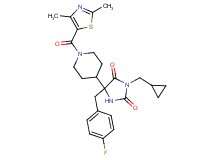 3-(cyclopropylmethyl)-5-{1-[(2,4-dimethyl-1,3-thiazol-5-yl)carbonyl]-4-piperidinyl}-5-(4-fluorobenzyl)-2,4-imidazolidinedione